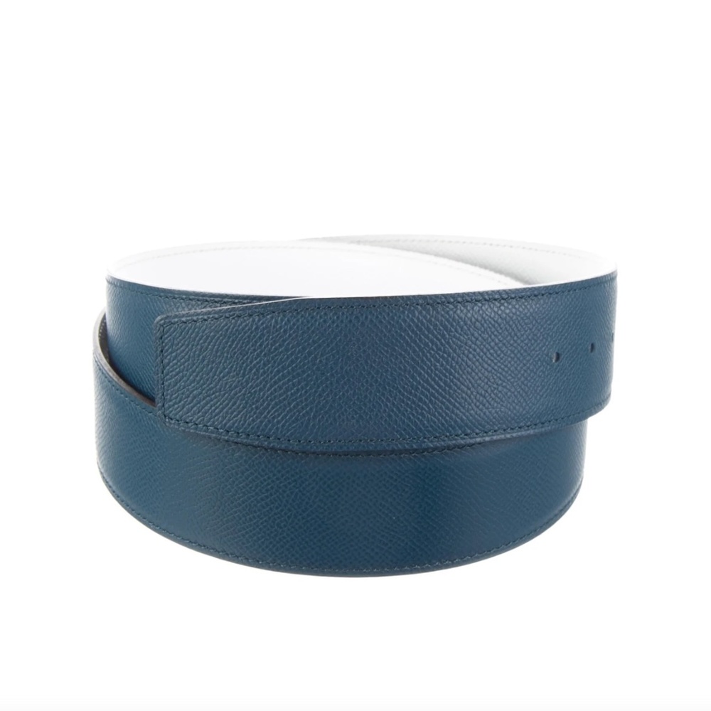 Hermès Belt Strap in Blue & White Size 90